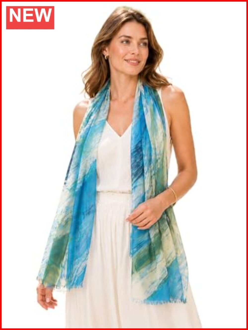 Women's Floral Print Voile Scarf Lightweight Shawl Wrap